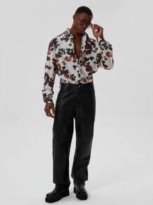 Musero Oversized Long Sleeve All Over Cow Print Button Through Shirt Spring Summer Wardrobe