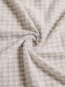 SHEIN LUNE 大码女式针织人字纹千鸟格棒球夹克拉链开衫女式轻便夹克女式披肩秋季女装秋季女装飞行员夹克商务休闲女式教师装圣诞节工作/办公室 - 杏色 - 查看 9