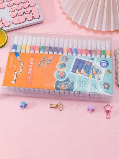 12/24/48/60 色丙烯颜料马克笔，适用于绘画和 DIY 艺术创作，防水、可水洗，可用于在织物、玻璃、陶瓷、塑料和大多数表面上绘画，万圣节装饰，返校客厅装饰，秋季装饰，圣诞节装饰