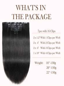 Seamless Clip Ins 7pcs Natural Black 130g/150g Full Head Seamless PU Clip Ins Extensions 100% Cuticle Aligned Double Drown Remy Human Hair Invisiable Clip In Hair Extensions Hair Extentions