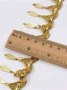 4.5cm X 1 Yard Gold Braided Lace Trim  Sequin Paillette Fringe Ribbon For Wedding Dresses Stage Costumes DIY Craft  Fabric Decoration