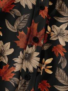 EMERY ROSE Plus Size Floral Print Shirt For Casual Summer Fall Chic Blouses For Women