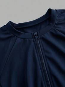 CourtClass 女士休闲纯色短袖运动连衣裙（配短裤）夏季 - 寶藍色 - 查看 4