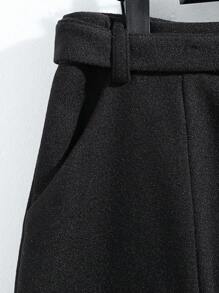 Lyxana Saia Elegante de Cor Sólida Feminina, Adequada para Uso Diário - Preto - Visão 3