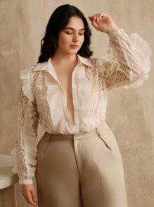 Anewsta Delicate Embroidered Luxurious Elegant Vacation Blouse For Women, Spring/Summer