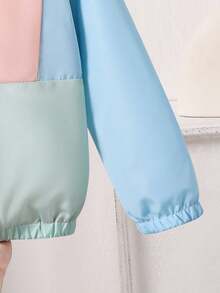 Mädchen Kapuzenjacke dünne Oberbekleidung, lässig und bequem, Herbst/Winter, Neu für Schulanfang, Strickjacke mit Reißverschluss, Farbblock, Langarm, tailliert