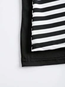 SHEIN EZwear 2 件休闲修身长袖 T 恤，条纹，适合秋冬季 - 彩色 - 查看 8