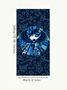 BATMAN X SHEIN Handuk Mandi & Pantai Cepat Kering - Alas Handuk Tahan Pasir Motif Kartun untuk Berenang, Pesta Kolam Renang, Liburan - Set Handuk Mandi Musim Panas Unisex, Hadiah untuk Pasangan - Biru - View 11
