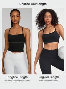 GLOWMODE FeatherFit™ T-Neck Racerback Twist Sports Bra Low Impact Yoga Daily - Black - View 3