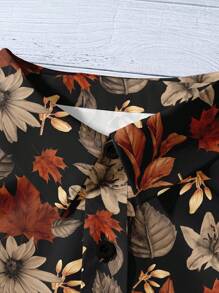 EMERY ROSE Plus Size Floral Print Shirt For Casual Summer Fall Chic Blouses For Women