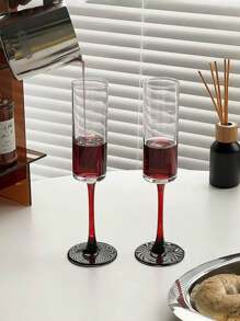 透明玻璃高脚杯、红酒杯、香槟杯、果汁和冷饮杯，高档奢华风格，适合居家、咖啡厅、酒店、餐厅、节日礼物、纪念品 | 酒杯、葡萄酒杯、玻璃饮水杯
