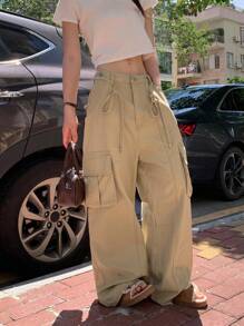 DAZY Women's Casual Loose Cargo Denim Jeans,Fall Clothes