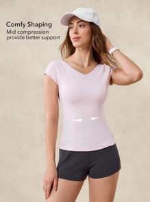 OutZeal 女士凉感塑身收腹柔软修身短袖紧身T恤，日常休闲健身两相宜
