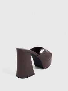 CUCCOO SZL Giày cao gót đế xuồng chống nước thời trang CUCCOO dành cho nữ - Cà phê nâu - Xem 5