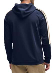 Hugo Boss Men's Raglan Sleeve Long Sleeve Drawstring Hoodie - 403 Dark Blue - View 2