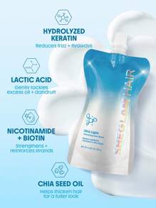 SHEGLAM HAIR Ultra Light Volumizing Hair Mask,Reduces Frizz & Flyaways,Boosts Hair Volume & Fullness,Balances Excess Oil,Keratin Hair Straightening For Fine Hair Graduation Birthday Gift Holiday Winter Pink Vibe Makeup Party Beach Travel Camping School Campus Festivals Rose Present Girl Charm Best Valentine's Day Women's Day Love Yourself - White - View 5