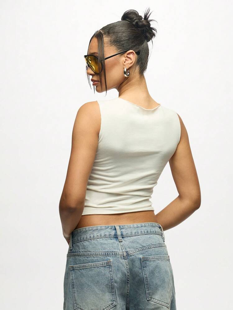 SUMWON WOMEN Vintage Style Tank Top Sleeveless Crop Summer Festival Y2K Aesthetic American River Graphic Design Casual Streetwear Grunge Fashion