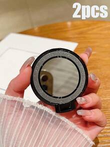 SHEIN 1 pièce Support magnétique pour téléphone portable, autocollant magnétique pour téléphone portable, support tout-en-un, miroir, papillon pailleté