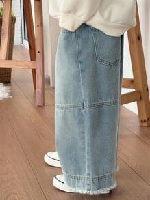 Hapijoa 秋季幼儿男童宽松直筒休闲牛仔裤 - 藍色 - 查看 6