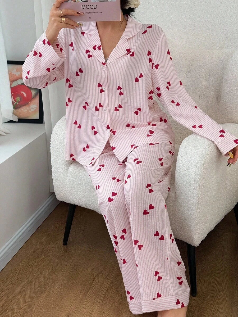 Luxe | Heart Striped Pyjama Set