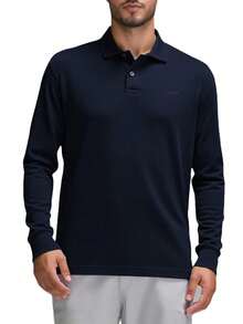 Hugo Boss Áo thun nam cổ polo dài tay thường ngày đa năng - 404 Xanh đậm - Xem 1