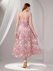 Poshira Women's Formal Ballroom Dress (Heavily Embellished),Graduation Gift Graduation Dress, Women's Fashion Formal Dress, Suspender Summer Dress For Women, Party Dress, Prom Dress - Pink - View 2