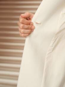 Chiquease 秋季女装，冬季时尚设计，轻奢风格，长款风衣 - 米色 - 查看 7