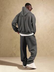 SUMWON Pantaloni della tuta essenziali con cavallo basso, vestibilità ampia e gamba larga