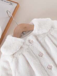 Souflis Souflis 女婴优雅可爱薄款开衫搭配贝雷帽，秋季 - 白色 - 查看 5