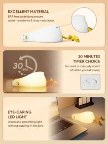 JMMO Light,Room Decor Lamp,Cute Duck LED Night Light,Lying Flat Duck Night Light,3 Level Brightness & Touch Control,Rechargeable & Timer For Home Bedroom Gifts Of Birthday Festival Children Girls,Room Decor Near Bed,Vanity Light,Fairy Light