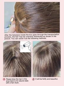 14 英寸女士真发发片，适合头发稀疏的女性，8x8 英寸大底座真发发片，适合日常佩戴和造型 - S2 - 查看 18