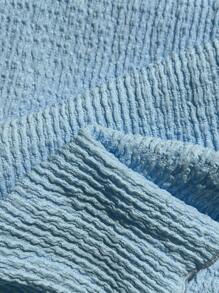 Elamini Textured Fabric Pleated Halter Neck Loose Wide Leg Pants Set