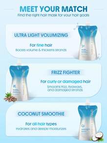 SHEGLAM HAIR Frizz Fighter 蓖麻油髮膜，強效修復秀發，減少毛躁，柔順秀發，減少捲髮/受損髮質的斷裂和纏結 生日 禮物 假期 粉紅色的 氛圍 化妝品 旅行 學校 節慶 玫瑰 展示 女孩 魅力 護髮 母親節 想要 時尚 銳舞派對 - 白色 - 查看 8