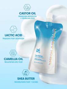 SHEGLAM HAIR Frizz Fighter 蓖麻油髮膜，強效修復秀發，減少毛躁，柔順秀發，減少捲髮/受損髮質的斷裂和纏結 生日 禮物 假期 粉紅色的 氛圍 化妝品 旅行 學校 節慶 玫瑰 展示 女孩 魅力 護髮 母親節 想要 時尚 銳舞派對 - 白色 - 查看 5