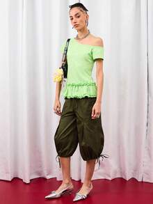 COUREZ 女裤 - 軍綠色 - 查看 1