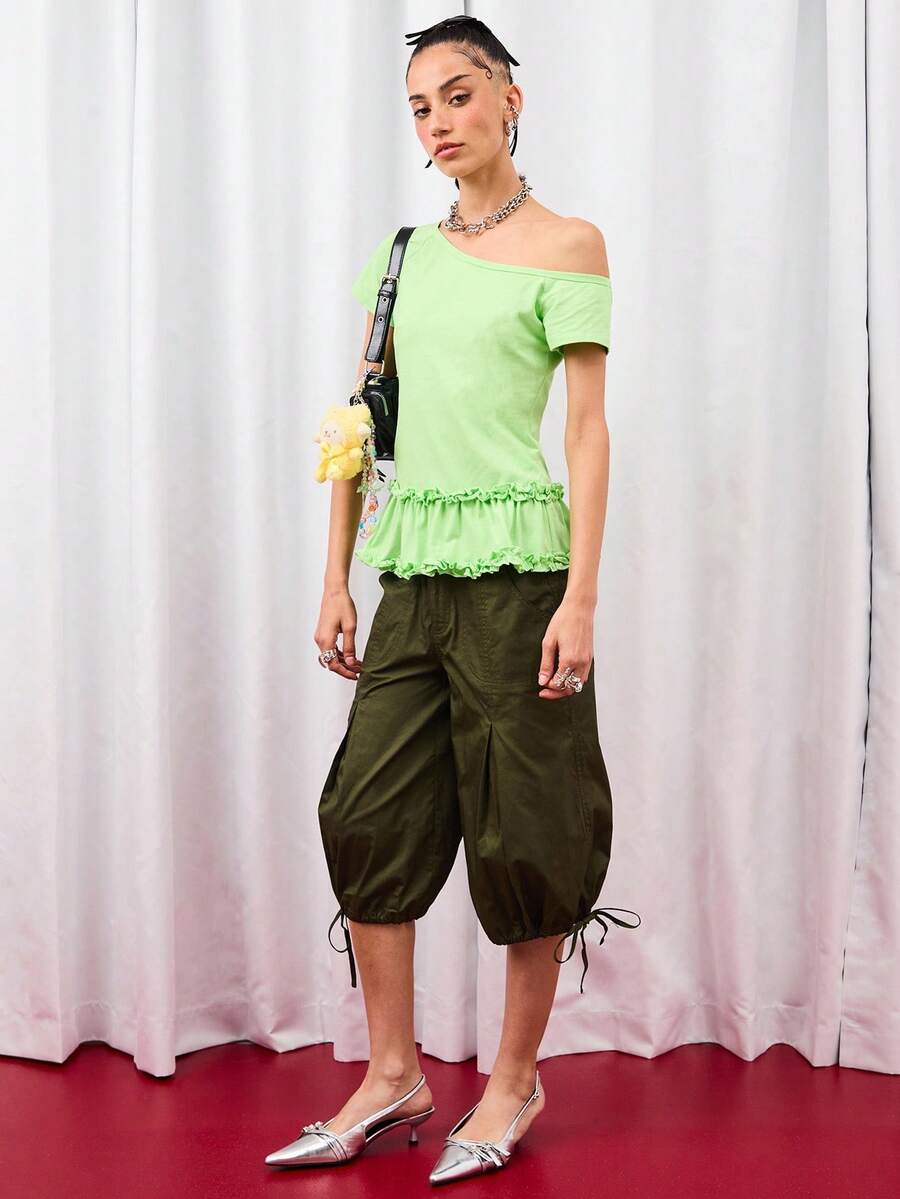 COUREZ 女裤 - 軍綠色 - 查看 1