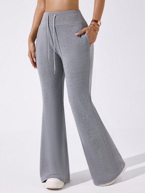 Dewbera Women's Yoga Sports  Fashion Casual High Waisted  Casual Basic Loose Flare Leg Pants Yoga Flare Pants Flare Sweatpants