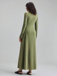 Ontre 2025 Nueva ropa de mujer, prendas de otoño/invierno, ropa para todas las estaciones, ropa de invierno, atuendos de regreso a la escuela para mujeres, disfraces de Halloween y Navidad, atuendo de maestra para mujeres, salidas casuales, vestidos para salir de noche, vestidos de invitada de boda, vestidos elegantes de invitada de boda, atuendo de iglesia para mujeres, vestido casual verde de manga larga y cuello redondo para negocios casuales - Verde - Ver 2