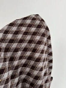 Elamini 休闲复古钻石设计挂脖背心 - 咖啡棕 - 查看 7