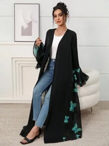 Yasmyna 休闲宽松时尚百搭长袖女式阿拉伯长袍 - 綠色 - 查看 5