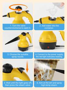 Teckwe 1pc Steam Cleaner Machine, High Temperature Household Handheld Portable Kitchen Range Hood Cleaning Machine, Kitchen Cleaning Tool-UK Plug - UK Plug(220-240V) - View 5