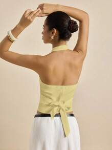 INAWLY 女式性感前扣露背背心，夏季