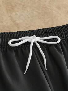 HIMLAND Herren Pflanzen-Muster Zugband Taille Weite Bein Lässig Hose, Schwarze grafische Jogginghose, Blumen-Muster Jogginghose, Herren Jogginghose, Schwarze Jogginghose mit weißem Design, Ranken-Muster Jogginghose, Herbst