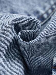 Calças Denim para Bebês Meninos, Denim Casuais Confortáveis com Cintura Elástica Rasgada Lavados em Azul para Bebês e Crianças Pequenas + Design de Múltiplos Bolsos Calça Cargo de Perna Reta, Estilo de Moda de Rua, Adequado para Primavera, Outono e Inverno - Lavagem clara - Visão 4