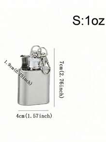 1pc Silver Stainless Steel Outdoor Camping Portable Hip Flask For Liquor