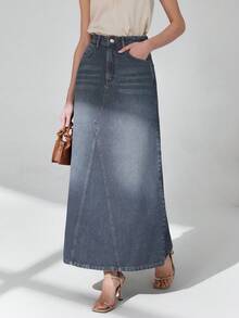 Váy PP lưng thấp 100% Cotton chắc chắn - Xám - Xem 5