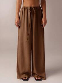 SHEIN Forever 21 秋冬 万圣节 圣诞节 新年 外出 毕业舞会 优雅 正式 奢华 时尚 商务休闲 生日/办公室服装/乡村 音乐会/俱乐部服装 性感/西部/工作服/街头服饰/复古/节日/鸡尾酒/锐舞/舞会/夏威夷/机场/搞笑/基本款/早午餐服装/2000 年代风格/紧身/老钱风格/教堂/返校节/优雅/派对/端庄/约会之夜/秋季/冬季/低腰宽松/阔腿/直筒/海军蓝裤子 - 鏽棕色 - 查看 6