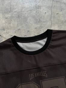 AXEPEAK Men's Loose Fit Digital Print Crew Neck Long Sleeve T-Shirt, Summer, Fall - Coffee Brown - View 3