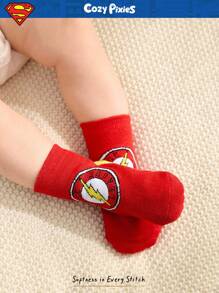 SUPERMAN X Cozy Pixies 5双柔软舒适的婴儿袜子，适合新生儿 - 彩色 - 查看 9