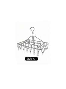 SHEIN 5pcs/10pcs Stainless Steel Hangers Reinforced Stainless Steel Hangers, Ultra-Thin Space Saving Hangers, Thin And Stylish Silver Hangers